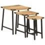 Stapelbare Couchtische 3-teilig aus massivem Mangoholz und Eisen von , Seitentische - Ref: Foro24-372735, Preis: 59,10 €, Rab...