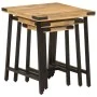 Stapelbare Couchtische 3-teilig aus massivem Mangoholz und Eisen von , Seitentische - Ref: Foro24-372735, Preis: 59,10 €, Rab...