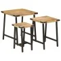 Stapelbare Couchtische 3-teilig aus massivem Mangoholz und Eisen von , Seitentische - Ref: Foro24-372735, Preis: 59,10 €, Rab...