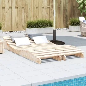 Solid pine wood loungers 2 units 205x60x31.5 cm by , Loungers - Ref: Foro24-832573, Price: 157,89 €, Discount: %