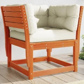 Sofá jardín reposabrazos cojines madera maciza pino marrón cera de , Sofás de exterior - Ref: Foro24-844696, Precio: 133,43 €...