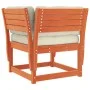 Sofá jardín reposabrazos cojines madera maciza pino marrón cera de , Sofás de exterior - Ref: Foro24-844696, Precio: 133,43 €...
