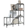 Estantería madera ingeniería y metal gris Sonoma 92x30x102 cm de , Librerías y estanterías - Ref: Foro24-845439, Precio: 65,8...