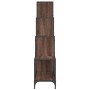 Estantería madera ingeniería y metal marrón roble 122x30x132 cm de , Librerías y estanterías - Ref: Foro24-845445, Precio: 95...