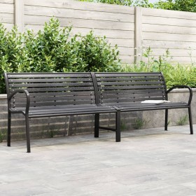 Banco de jardín doble de acero y WPC 231 cm de , Bancos de jardín - Ref: Foro24-366538, Precio: 318,34 €, Descuento: %