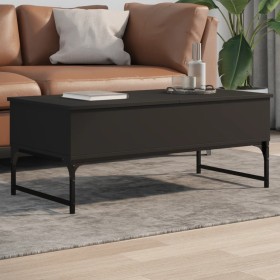 Mesa de centro de madera ingeniería y metal negro 100x50x40 cm de , Mesas de centro - Ref: Foro24-845376, Precio: 77,91 €, De...
