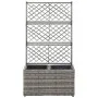 Enrejado y arriate 2 macetas ratán sintético gris 58x30x107 cm de vidaXL, Maceteros y jardineras - Ref: Foro24-46934, Precio:...