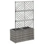 Enrejado y arriate 2 macetas ratán sintético gris 58x30x107 cm de vidaXL, Maceteros y jardineras - Ref: Foro24-46934, Precio:...