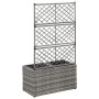 Enrejado y arriate 2 macetas ratán sintético gris 58x30x107 cm de vidaXL, Maceteros y jardineras - Ref: Foro24-46934, Precio:...