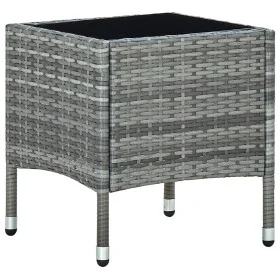 Mesa de jardín ratán sintético gris 40x40x45 cm de vidaXL, Mesas de jardín - Ref: Foro24-45902, Precio: 54,90 €, Descuento: %