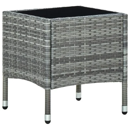 Mesa de jardín ratán sintético gris 40x40x45 cm de vidaXL, Mesas de jardín - Ref: Foro24-45902, Precio: 54,90 €, Descuento: %