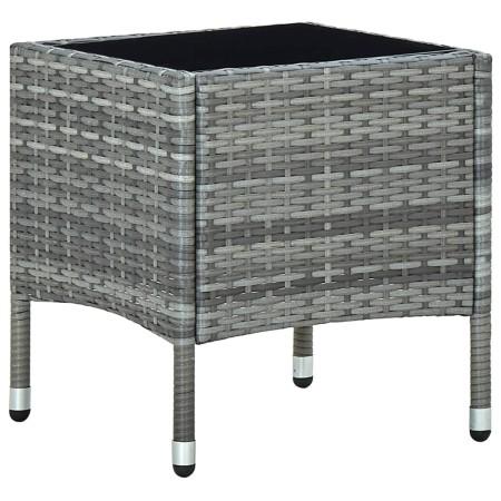 Mesa de jardín ratán sintético gris 40x40x45 cm de vidaXL, Mesas de jardín - Ref: Foro24-45902, Precio: 56,02 €, Descuento: %