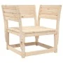 Sofá de jardín con reposabrazos cojines madera maciza de pino de , Sofás de exterior - Ref: Foro24-844694, Precio: 91,79 €, D...