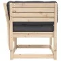 Sofá de jardín con reposabrazos cojines madera maciza de pino de , Sofás de exterior - Ref: Foro24-844694, Precio: 91,79 €, D...
