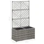 Enrejado y arriate 2 macetas ratán sintético gris 58x30x107 cm de vidaXL, Maceteros y jardineras - Ref: Foro24-46934, Precio:...
