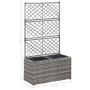 Enrejado y arriate 2 macetas ratán sintético gris 58x30x107 cm de vidaXL, Maceteros y jardineras - Ref: Foro24-46934, Precio:...