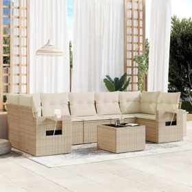 Juego de sofás de jardín con cojines beige 8 pzas ratán PE de , Conjuntos de jardín - Ref: Foro24-3219937, Precio: 541,73 €, ...