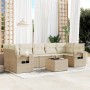 Juego de sofás de jardín con cojines beige 8 pzas ratán PE de , Conjuntos de jardín - Ref: Foro24-3219937, Precio: 541,73 €, ...