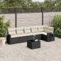 Set de comedor de jardín 7 pzas y cojines ratán sintético negro de , Conjuntos de jardín - Ref: Foro24-3220195, Precio: 396,8...