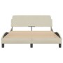 Estructura de cama con cabecero de tela color crema 140x190 cm de , Camas y somieres - Ref: Foro24-373170, Precio: 179,47 €, ...