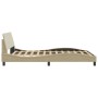 Estructura de cama con cabecero de tela color crema 140x190 cm de , Camas y somieres - Ref: Foro24-373170, Precio: 179,47 €, ...