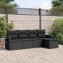 Set de muebles de jardín 5 pzas y cojines ratán sintético negro de , Conjuntos de jardín - Ref: Foro24-3220084, Precio: 300,2...