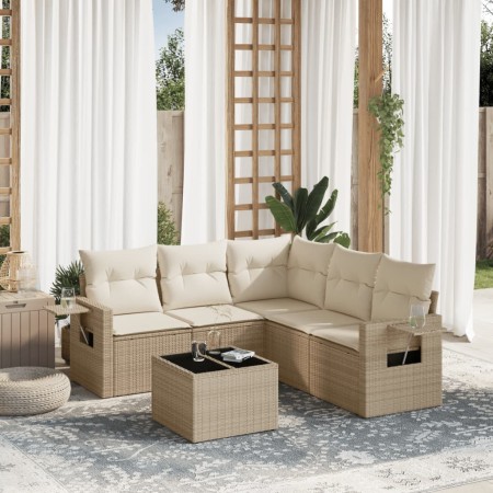 Juego de sofás jardín con cojines 6 pzas ratán sintético beige de , Conjuntos de jardín - Ref: Foro24-3220157, Precio: 401,91...
