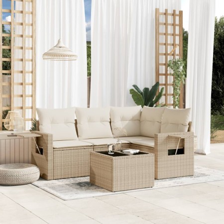 Juego de sofás jardín con cojines 5 pzas ratán sintético beige de , Conjuntos de jardín - Ref: Foro24-3220117, Precio: 355,26...