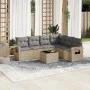 7-teiliges Gartensofa-Set und beige synthetische Rattankissen von , Gartensets - Ref: Foro24-3220218, Preis: 445,36 €, Rabatt: %