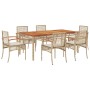 Set comedor de jardín 7 pzas con cojines ratán sintético beige de , Conjuntos de jardín - Ref: Foro24-3213582, Precio: 508,58...