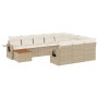 Set de sofás de jardín 11pzas con cojines ratán sintético beige de , Sofás modulares de exterior - Ref: Foro24-3224749, Preci...