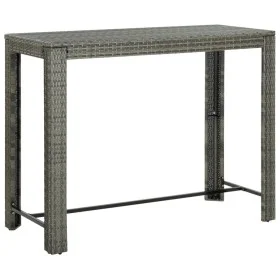 Mesa alta de jardín ratán sintético gris 140,5x60,5x110,5 cm de vidaXL, Mesas de jardín - Ref: Foro24-45878, Precio: 115,91 €...