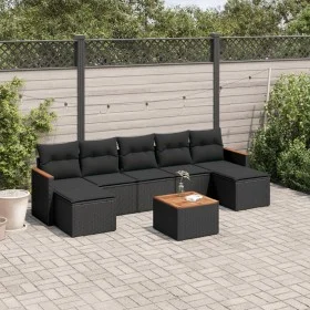 Set de sofás de jardín 8 piezas y cojines ratán sintético negro de , Conjuntos de jardín - Ref: Foro24-3226237, Precio: 427,9...