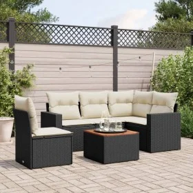 Set de sofás de jardín 6 piezas y cojines ratán sintético negro de , Conjuntos de jardín - Ref: Foro24-3256455, Precio: 360,8...