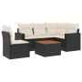 Set de sofás de jardín 6 piezas y cojines ratán sintético negro de , Conjuntos de jardín - Ref: Foro24-3256455, Precio: 372,0...