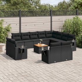Set de sofás de jardín y cojines 13 pzas ratán sintético negro de , Conjuntos de jardín - Ref: Foro24-3257161, Precio: 970,88...