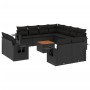 Set de sofás de jardín 12 piezas cojines ratán sintético negro de , Conjuntos de jardín - Ref: Foro24-3257154, Precio: 943,00...