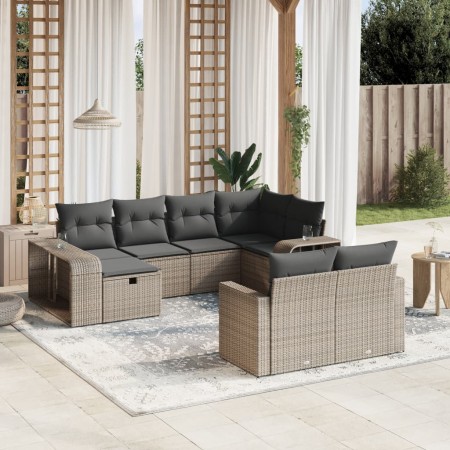 Set de sofás de jardín 10 pzas con cojines ratán sintético gris de , Conjuntos de jardín - Ref: Foro24-3266240, Precio: 538,2...