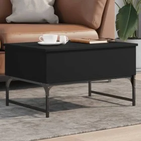 Engineered wood and black metal coffee table 70x50x40 cm by , Coffee table - Ref: Foro24-845371, Price: 63,40 €, Discount: %