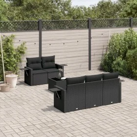 6-piece garden sofa set and black synthetic rattan cushions by , Garden sets - Ref: Foro24-3219894, Price: 448,24 €, Discount: %