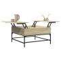 Mesa de centro madera ingeniería metal roble Sonoma 80x80x45 cm de , Mesas de centro - Ref: Foro24-845402, Precio: 80,50 €, D...