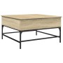Mesa de centro madera ingeniería metal roble Sonoma 80x80x45 cm de , Mesas de centro - Ref: Foro24-845402, Precio: 80,50 €, D...