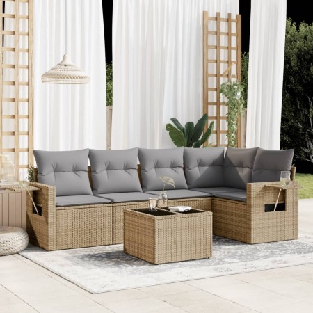Juego de sofás jardín con cojines 6 pzas ratán sintético beige de , Conjuntos de jardín - Ref: Foro24-3220138, Precio: 387,56...