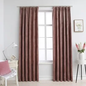 Blackout curtains hooks 2 pcs old pink velvet 140x175 cm by vidaXL, Curtains and curtains - Ref: Foro24-134524, Price: 30,12 ...