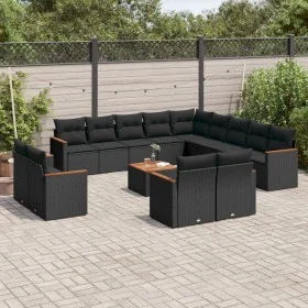 14-piece garden sofa set with black synthetic rattan cushions by , Garden sets - Ref: Foro24-3226531, Price: 949,08 €, Discou...