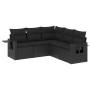 Set de muebles de jardín 5 pzas y cojines ratán sintético negro de , Conjuntos de jardín - Ref: Foro24-3220144, Precio: 345,2...