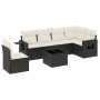 Set de comedor de jardín 7 pzas y cojines ratán sintético negro de , Conjuntos de jardín - Ref: Foro24-3220235, Precio: 396,8...