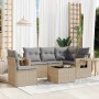Juego de sofás jardín con cojines 6 pzas ratán sintético beige de , Conjuntos de jardín - Ref: Foro24-3220178, Precio: 387,56...