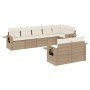 Juego de sofás de jardín con cojines beige 8 pzas ratán PE de , Conjuntos de jardín - Ref: Foro24-3220417, Precio: 564,56 €, ...