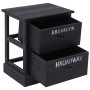 Mesita de noche madera de Paulownia negro 38x28x45 cm de vidaXL, Mesitas de noche - Ref: Foro24-284058, Precio: 43,85 €, Desc...